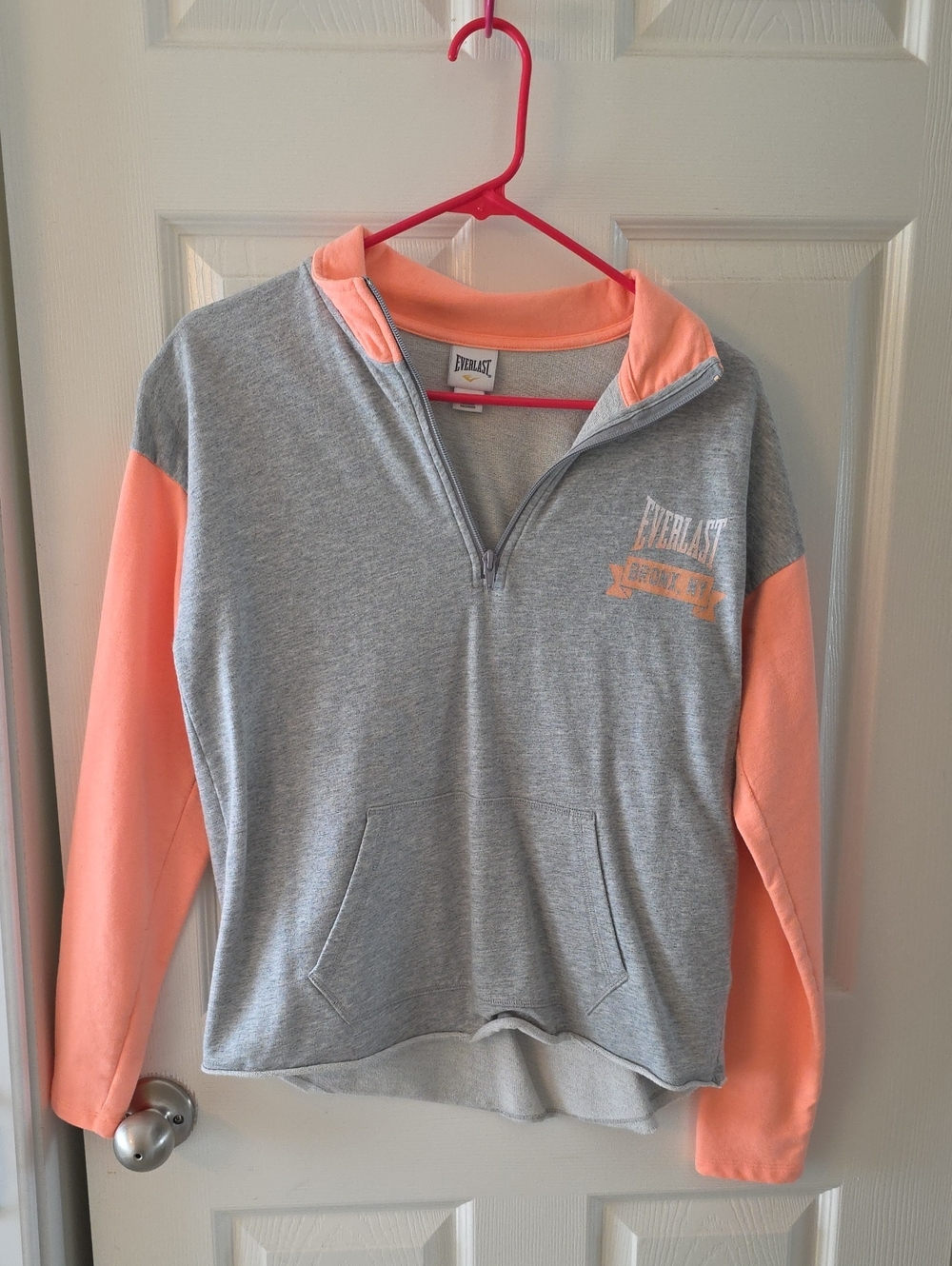 Everlast Gray and Peach Quarter-Zip Pullover